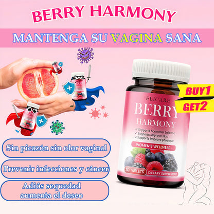 SUPLEMENTO HORMONAL BERRY HARMONY PARA LA SALUD FEMENINA (30 COMPRIMIDOS)